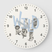 Grande Horloge Ronde SAUVAGE | Wild Things et Max - Bleu (Recto)