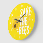 Grande Horloge Ronde Sauver Les Abeilles ALVEOLE POT À MIEL (Angle)