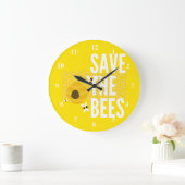 Grande Horloge Ronde Sauver Les Abeilles ALVEOLE POT À MIEL (Maison)