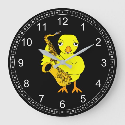 Grande Horloge Ronde Saxophone Chick (Recto)