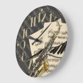 Grande Horloge Ronde Saxophone et piano music (Angle)