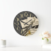 Grande Horloge Ronde Saxophone et piano music (Maison)