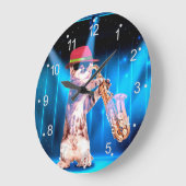 Grande Horloge Ronde Saxophoniste (Angle)