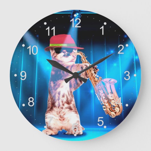 Grande Horloge Ronde Saxophoniste (Recto)