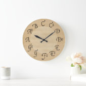 Grande Horloge Ronde Scale of Music Notes with Sharps, antique look (Maison)
