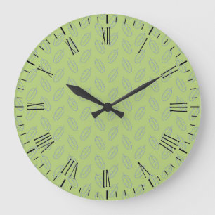 Grande Horloge Ronde Scandinavian Leaves