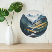 Grande Horloge Ronde Scène Blue Tan Mountain