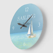 Grande Horloge Ronde Scène de bateau à voile (Angle)