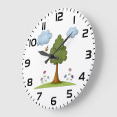 Grande Horloge Ronde Scène de la nature des abeilles et des arbres avec (Angle)