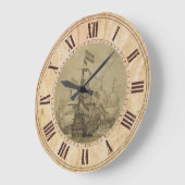 Grande Horloge Ronde Scène maritime (Angle)