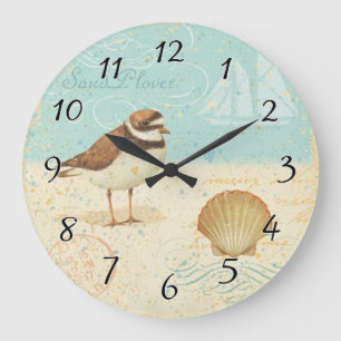 Grande Horloge Ronde Scène vintage de plage
