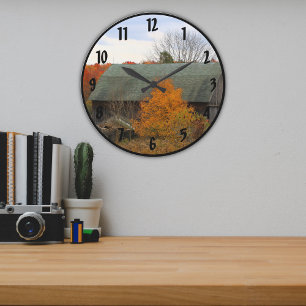 Grande Horloge Ronde Scenic Picturesque Colors Old Wood Farm Barn