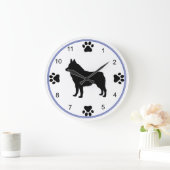 Grande Horloge Ronde Schipperke silhouette (Maison)