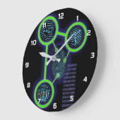 Grande Horloge Ronde Science de l'identification des empreintes digital (Angle)