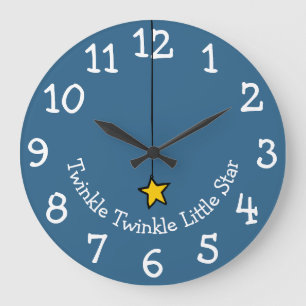 Grande Horloge Ronde Scintille Scintille Jolie Étoile Dorée