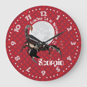 Grande Horloge Ronde Scorpio October 24 à novembre 22 Wall Clock