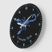 Grande Horloge Ronde Scorpion bleu (Angle)