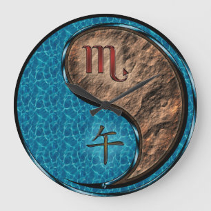 Grande Horloge Ronde Scorpion & Cheval de Terre