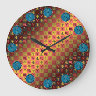Grande Horloge Ronde Scorpion & Cheval d'eau