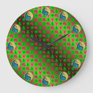 Grande Horloge Ronde Scorpion & Chèvre Métal