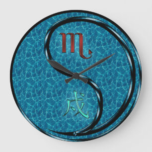 Grande Horloge Ronde Scorpion & Chien d'Eau