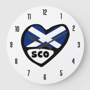 Grande Horloge Ronde Scotland Country Code SCO Flag Heart