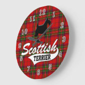 Grande Horloge Ronde Scottish Terrier (Angle)