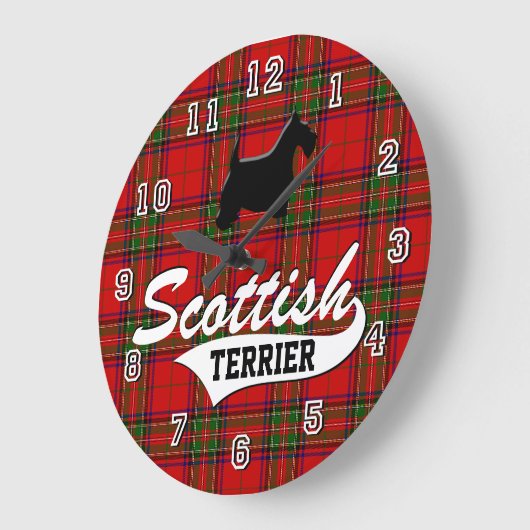 Grande Horloge Ronde Scottish Terrier (Angle)