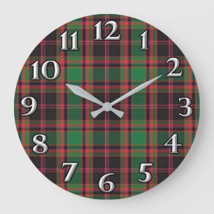 Grande Horloge Ronde Scottish Time Accents Clan Cumming Hunting Tartan