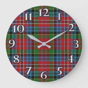 Grande Horloge Ronde Scottish Time Accents Clan Kidd Tartan