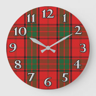 Grande Horloge Ronde Scottish Time Accents Clan Maxwell Tartan