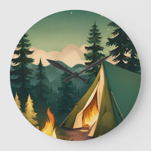 Grande Horloge Ronde scout Love camping Aventure