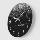 Grande Horloge Ronde Script Monogram Girly Name (Angle)