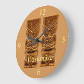 Grande Horloge Ronde Sculpture Gold Tiki Thunder_Cove (Angle)