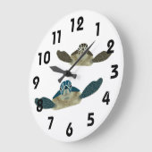 Grande Horloge Ronde Sea Turtles Wall Clock (Angle)