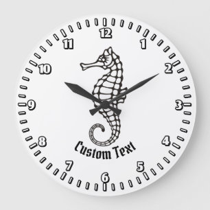 Grande Horloge Ronde Seahorse Black