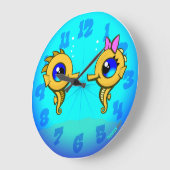 Grande Horloge Ronde Seahorse Couple (Angle)
