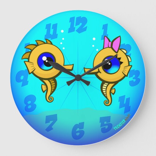 Grande Horloge Ronde Seahorse Couple (Recto)