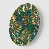 Grande Horloge Ronde Seamless pattern with golden ferns (Angle)