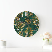 Grande Horloge Ronde Seamless pattern with golden ferns (Maison)