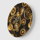 Grande Horloge Ronde Seamless Steampunk Brass Gears (Angle)