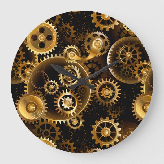 Grande Horloge Ronde Seamless Steampunk Brass Gears (Recto)