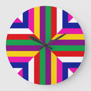 Grande Horloge Ronde Section stellaire transversale - Violet/Vert - Équ