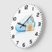 Grande Horloge Ronde Secure Cloud Storage Icon with Padlock (Angle)