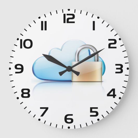 Grande Horloge Ronde Secure Cloud Storage Icon with Padlock (Recto)