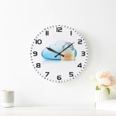 Grande Horloge Ronde Secure Cloud Storage Icon with Padlock