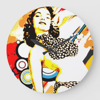 Grande Horloge Ronde Séduction Nostalgique - Polka Dottie