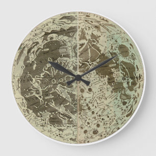 Grande Horloge Ronde Selenographie de Bowles ou une carte de la Lune -