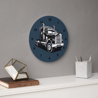 Grande Horloge Ronde Semi Truck Transport Highway Cool Driver