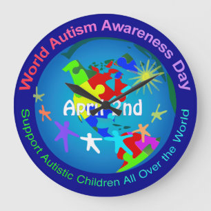 Grande Horloge Ronde Sensibilisation sur l'autisme mondiale